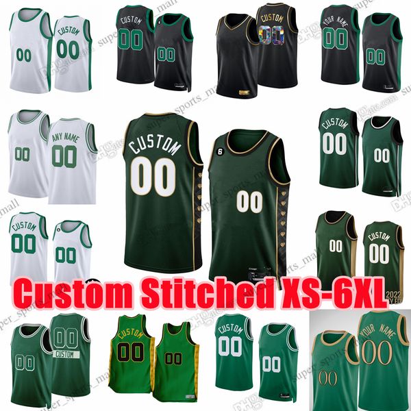 Maglia da basket XS-6XL personalizzata cucita Jayson Al Tatum Horford Jaylen Brown Malcolm Brogdon Derrick White Marcus Smart Robert Williams Mike Muscala Pritchard