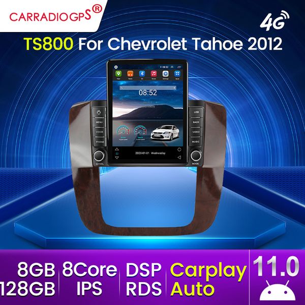 4G Android 11 Car DVD-радио Мультимедийный видеоплеер для GMC Yukon Chev Tahoe Suburban 2007-2010 2011 2011 Навигация GPS 2Din