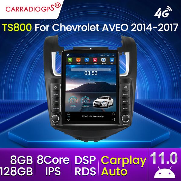 Chev Aveo 2014-2017 için 9.5 inç 128G Android 11 IPS Araba DVD Radyo Multimedya Oyuncu GPS Navigasyon Carplay Otomatik 4G