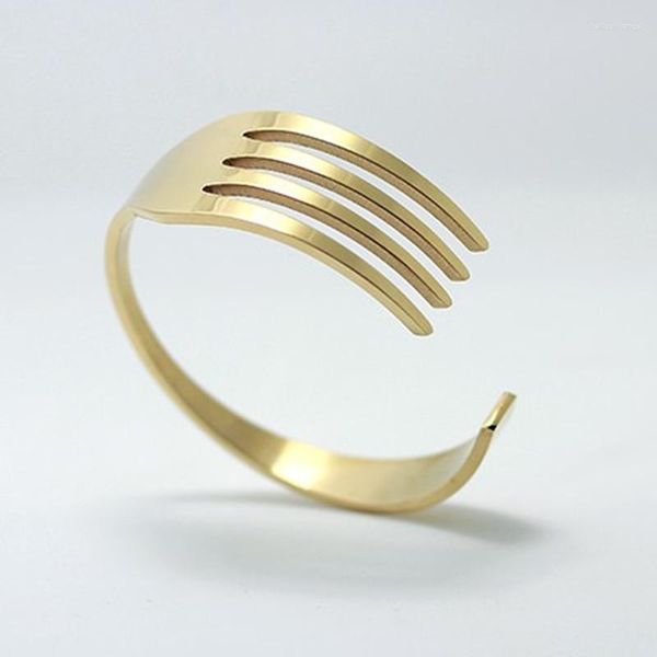 Pulseiras de charme pulseira de pulseira criativa pulseira de aço inoxidável para mulheres punk jóias simples qualidade mensagens abertas acessórios de designer