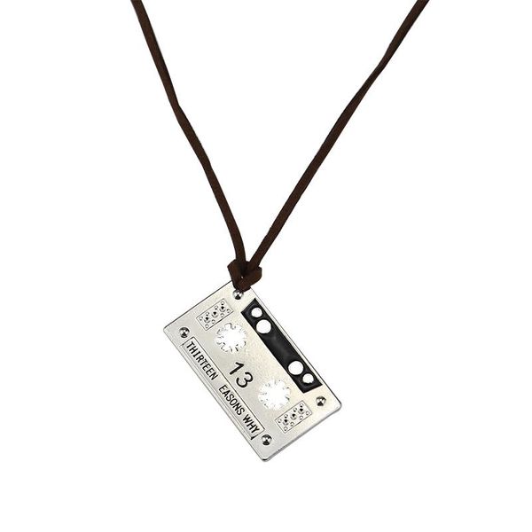 Halsketten mit Anhänger Fashion Thirteen Reasons Why Audio Tape Necklace 13 Cassette NecklacePendant