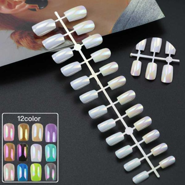 Falso unhas 24tips salão de unhas de caixão longo dicas de balé artificial com design Gel de unhas para extensionfalse