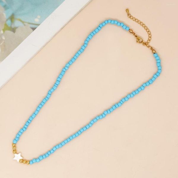 Anhänger Halsketten Sommer Modeschmuck Für Frauen Teen Mädchen Handgemachtes Geschenk Edelstahl Kette Stern Surfer Chokers Halskette