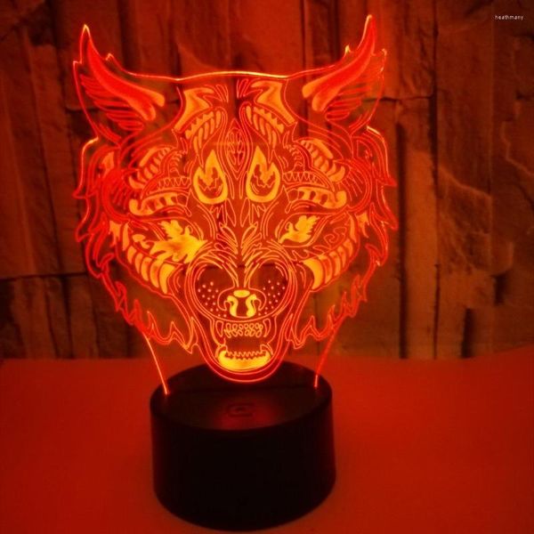 Nachtlichter Leopard Face Touch 3D-Nachtlicht USB-LED-Stereovisionslicht Neuheit Luminaria De Mesa-Leuchten