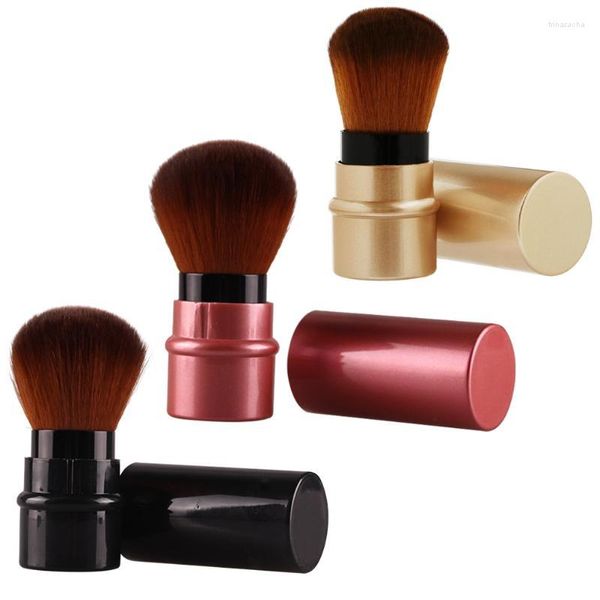 Pincéis de maquiagem pincel de fundação retrátil cosmeticbuffingmineral bronzer face bronzer kabuki blush plangblending