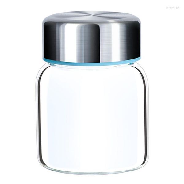 Garrafas de armazenamento recipientes de recipientes transparentes de vidro com tampa de alimentos para enlatamento para especiarias amostras de líquido para pó
