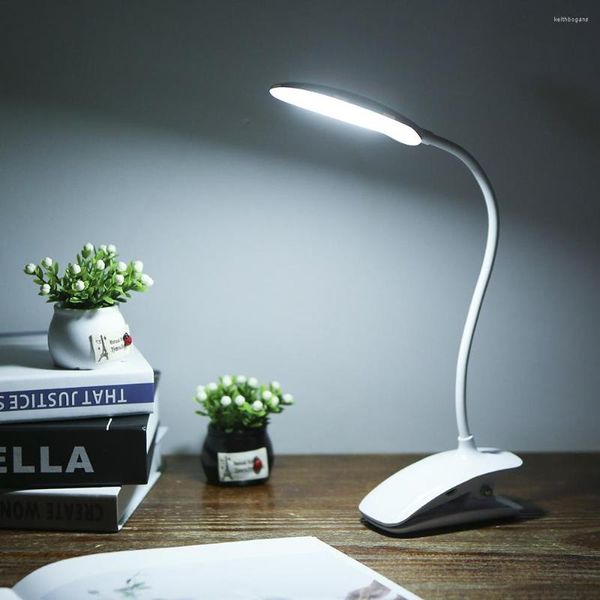 Lampade da tavolo Lampada da scrivania a LED con clip Interruttore on/off tattile 3 modalità 4250K Protezione degli occhi Dimmer da lettura Ricaricabile USB