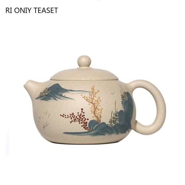 Teaware 270 ml chinês yixing roxo argila bunda crua minério de lama branca xishi panela de chá zisha beleza chaleira