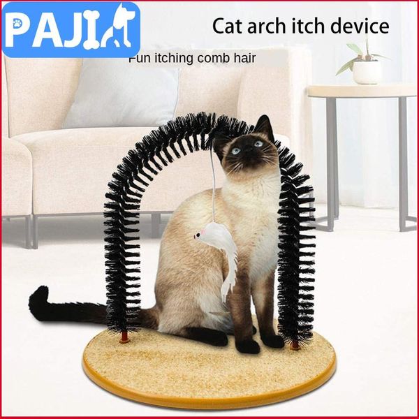 Scratchers gatos massagem arco pincel gatos rispher brinquedo gato anti coceira pincel pincel gato risping bad kitten groomer dispositivos gatos brinquedos de gato brinquedo