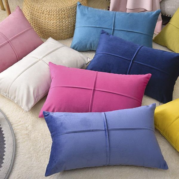 Cuscino Confortevole E Morbido Pieghe Vita Federe Solido Colore Puro Custodia Amichevole Della Pelle 30x50cm Casa Per Arredamento Camera Da Letto Divano