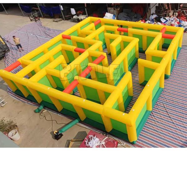 10x10x2m Grande Prezzo 10x10m Gonfiabile Labirinto Quadrato Corsa Ad Ostacoli All'aperto Labirinto Gioco Per Bambini E Adulti