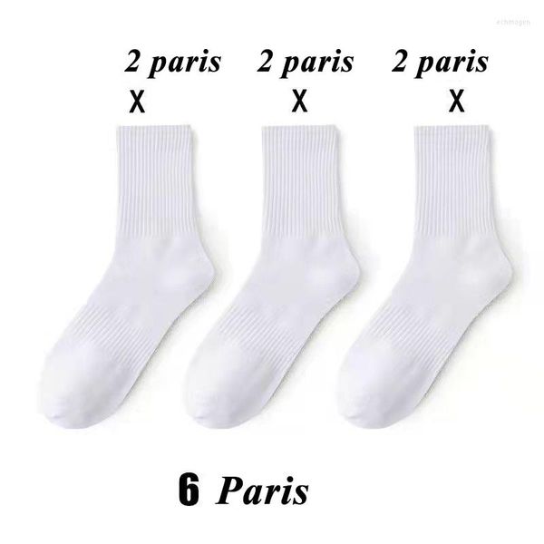 Мужские носки 6 пары мужчины хлопок повседневной черный белый серо -серой длинные унисекс высокий/средний спортивный бизнес в объеме