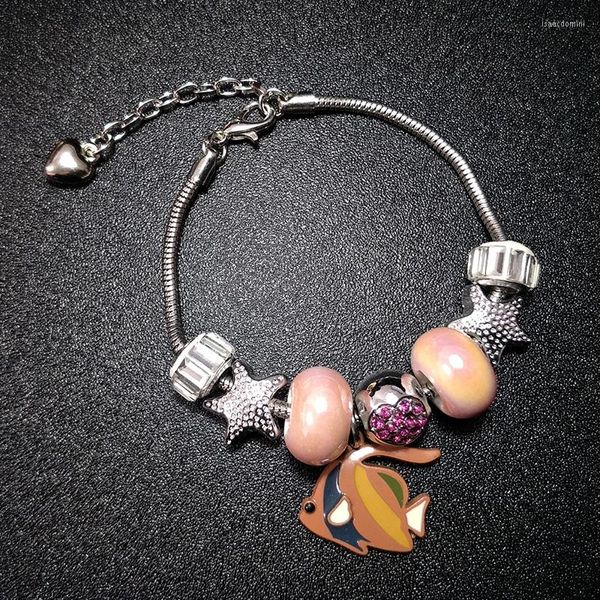 Странд розовые керамические бусины Big Fish Bracelet For Women Trend Braselets Bangles Fashion Hand Jewelry Женский подарок 2023
