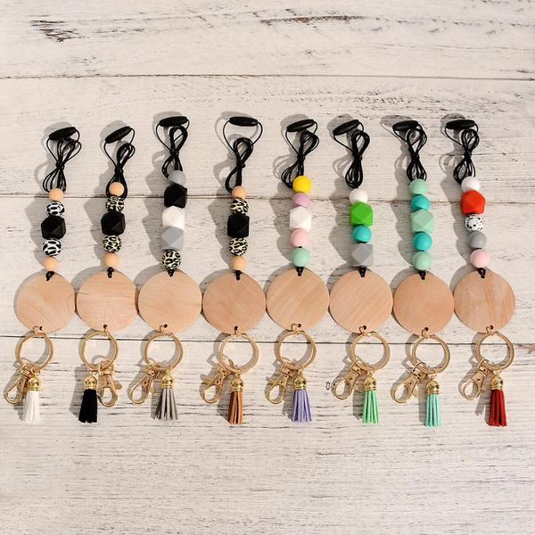 Schlüsselanhänger Design Anpassen Großhandel Name Teacher Lanyard Silikon Perlen Persönlichkeit Disc für Key ID Badge