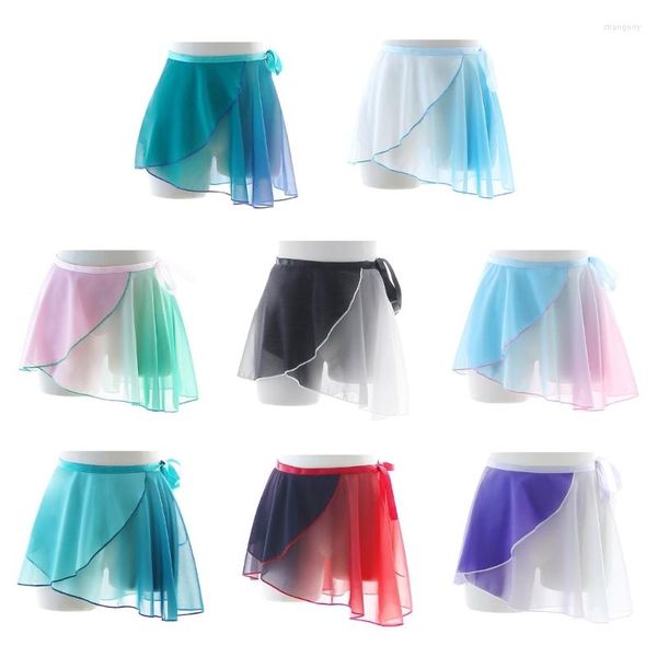 Юбки классическая шифоновая танцевальная юбка для девочек женские балетные асимметричные коньки над танцевальной одеждой для шарфов
