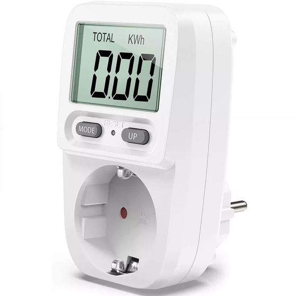 Medidores de tensão 230V EU 50Hz Digital LCD Power Power Wattmeter Wattage Wattage KWH Medição do analisador de saída 230428