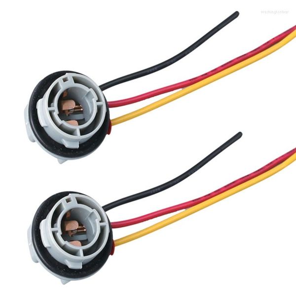 Sistema de iluminação 2pcs 1157 Soquete de lâmpada Bay15D Lâmpada de lâmpada P21/5W Conector de base do adaptador para carros Turn Signal Freio de luz K0AF