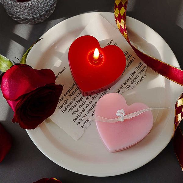 Vela perfumada Corazón Velas perfumadas Propuesta romántica para el día de San Valentín Boda Cumpleaños Decoración Accesorios Vela de aromaterapia en forma de corazón Z0418