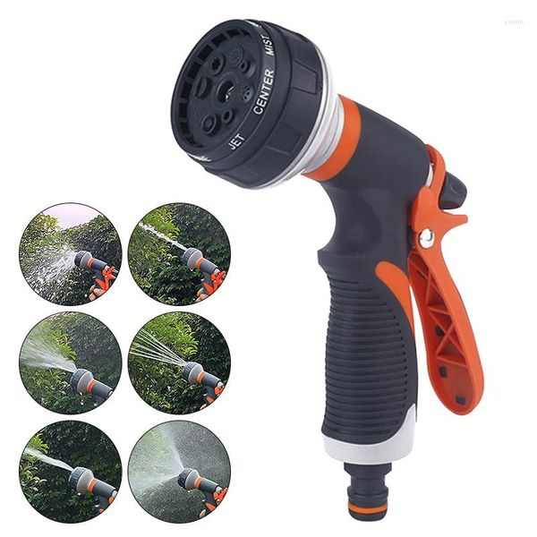 Attrezzature per l'irrigazione Pistole ad acqua multifunzione Pressione regolabile Spray per autolavaggio 8 modalità TPR Maniglia Prato Sprinkles Forniture da giardino