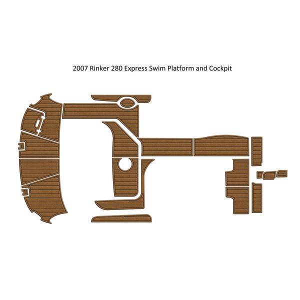 2007 Rinker 280 Express Piattaforma da bagno Tappetino per pozzetto Tappetino per barca in schiuma EVA in teak