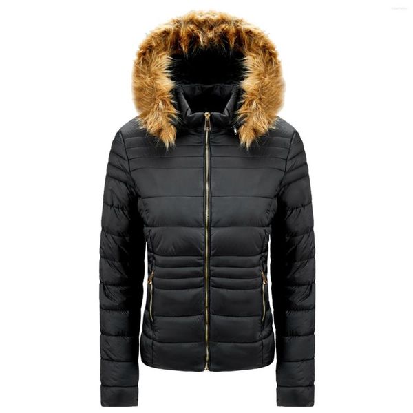 Piumino da donna in cotone invernale da donna Parka con giacca con cappuccio staccabile Moda vintage Donna Casual Neve fuori Indossare abiti femminili sottili