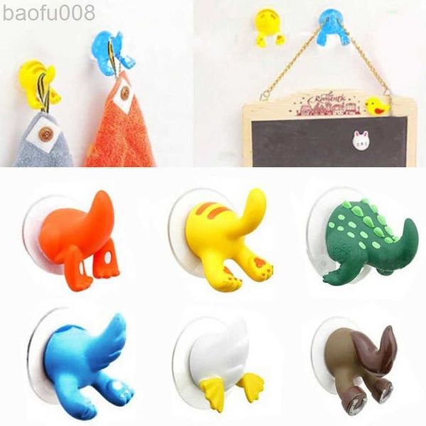 Ganci per accappatoio Simpatico cartone animato a forma di coda di animale Ventosa Cucina Bagno Gancio a muro Forte ventosa sottovuoto Hot W0411