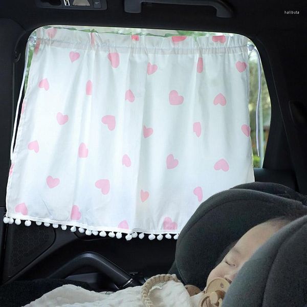 Tenda Ins Copertura parasole per auto Ventosa per cartoni animati Universale per interni auto Parasole Retrattile che blocca la luce Artefatto