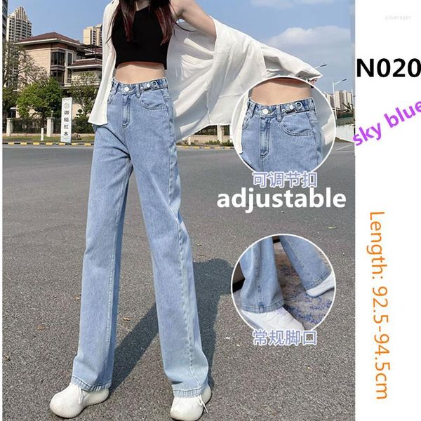 Jeans da donna Donna Etero Ragazze Gamba larga Casual Cotone Denim Pantaloni lunghi a vita alta Abbigliamento femminile Pantaloni candeggiati Stoashed 020