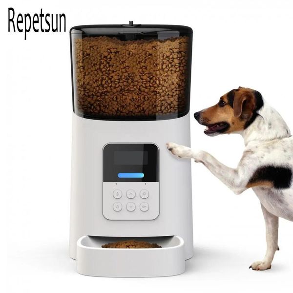 Fütterung 6L Große Kapazität Intelligente Wifi Automatische Pet Feeder Für Haustier Katzen Hunde Smart Food Dispenser APP Timer Pet Futternapf