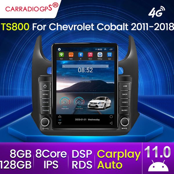 Для Chev Cobalt 2 2011-2018 9,5 дюйма 128G Android 11 IPS Car DVD-радио автомобиль мультимедийный игрок GPS Navigation CarPlay Auto IPS