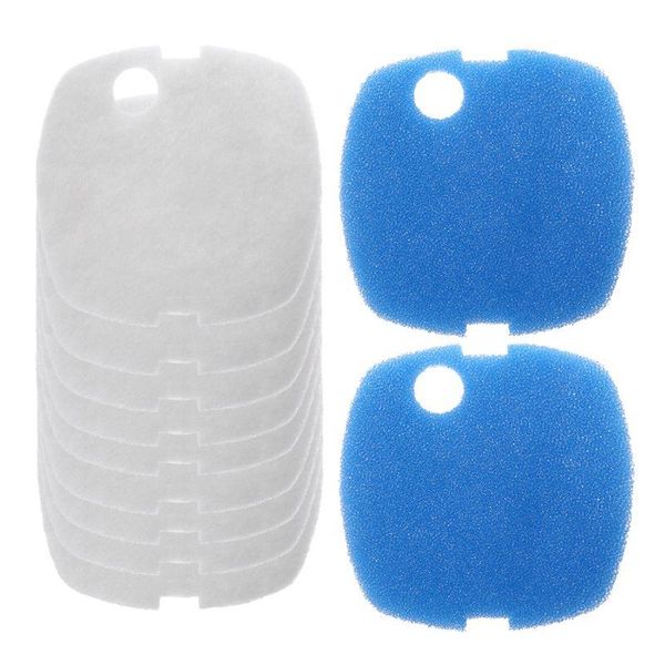 Teile 10 Stück Aquarium-Filterpads für SUNSUN HW302/505A Kanisterfilterbehälter Weiß + Blaue Schwammfilterpads