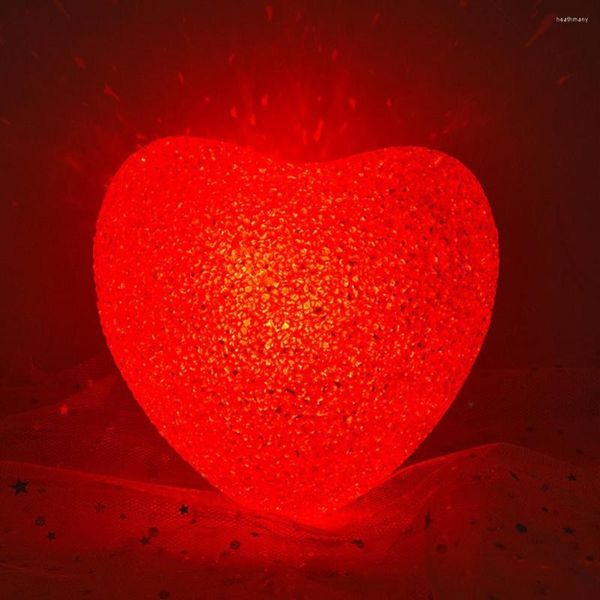 Luzes noturnas Plástico operado por bateria Decorativo do dia dos namorados Love Heart Led Led de cabeceira Decoração de residência em casa