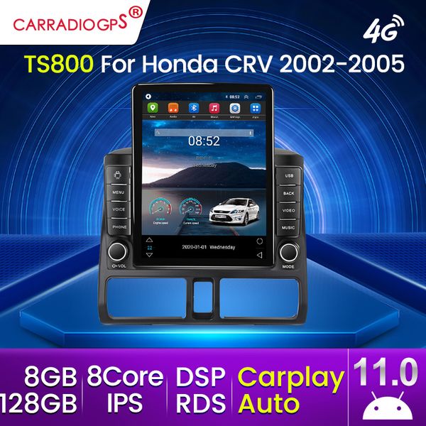 Android 11 128G Car Dvd Radio Stereo per Honda CRV 2002-2005 Lettore multimediale Navigazione GPS Carplay Auto WIFI 4G LTE BT RDS DSP