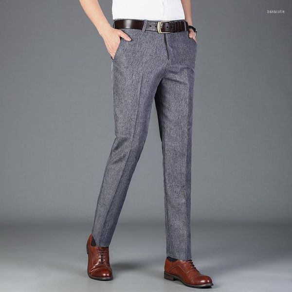 Pantaloni da uomo Primavera Autunno Business Casual da uomo Abito lungo alla moda Pantaloni formali dritti maschili Grigio Taglie forti 40