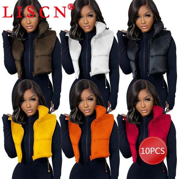 Couro 10 pçs itens por atacado para boutique colete de inverno feminino outerwear parkas quente topos y2k colete tanque jaqueta desenhar corda k10570