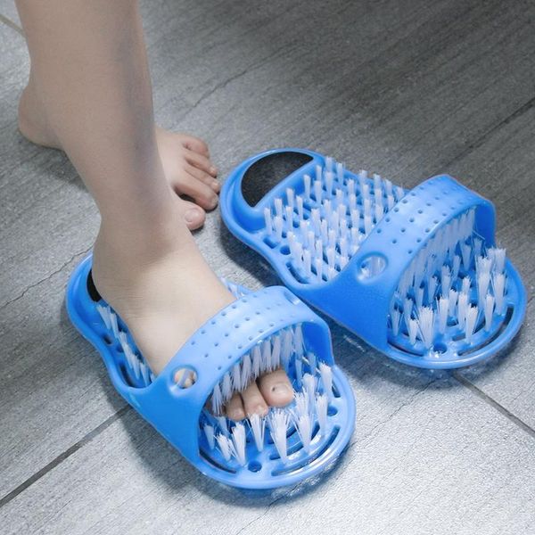 Scrubber Pantofole da massaggio per il bagno Rimuovi la pelle morta Massaggio Pantofola Scrubber per i piedi Scarpe da bagno Pietra pomice con spazzola Cura dei piedi Strumento pulito