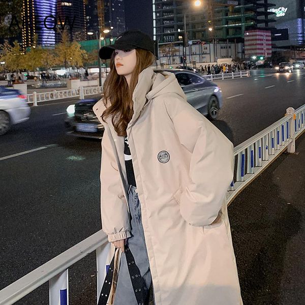 Parkas 2022 Women Winter Coat New Hot Style Women Women Winter acolchoado coreano coreano solta grande jaqueta longa mulher