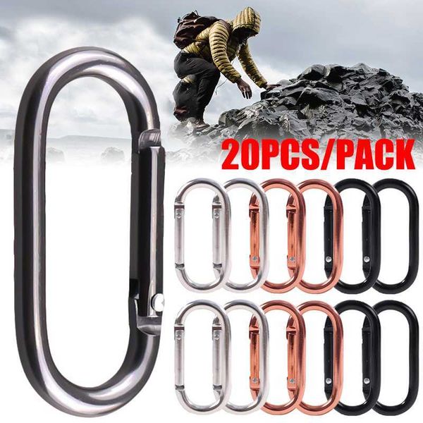 5 PCSCARABINERS 20PCS CARABINER CLIPS Черный овальный висящий пряжка карабинер.