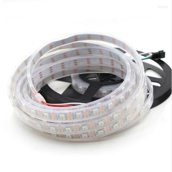 Strisce WS2812B Striscia Pixel LED a Colori Pieni DC 5V 0.5M 1M 2M 3M 4M 5M PCB Bianco/Nero 30/60/144LED/M Nastro Impermeabile IP30/IP65/IP67