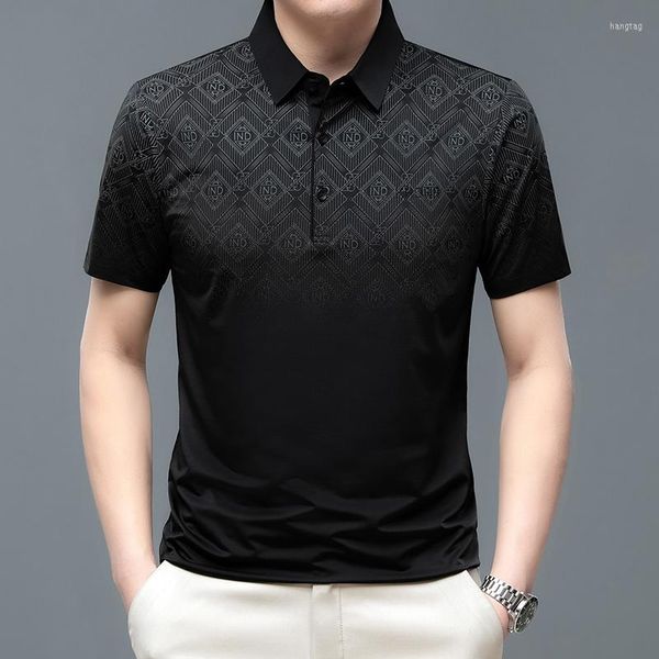 Camisa de camisa masculina de camisa 2023 Impressão de moda de verão Moda curta de manga curta Men