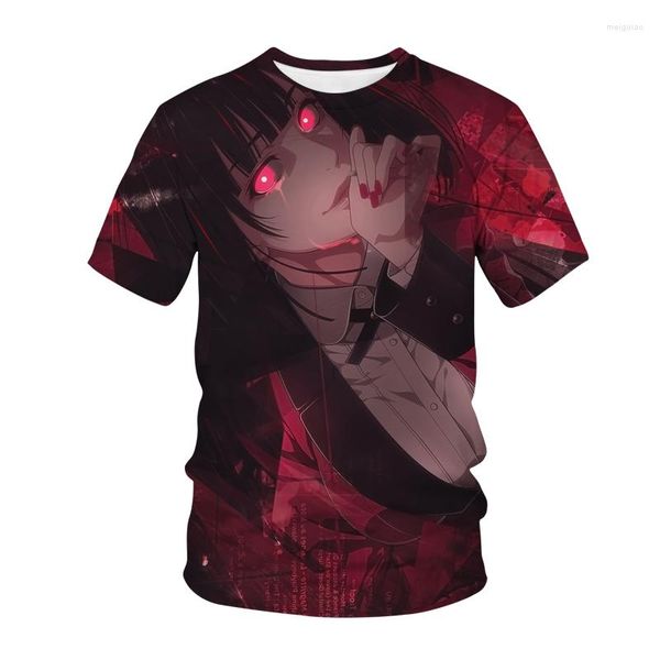 Erkek Tişörtleri Anime Kakegurui 3D baskı T-Shirt Erkekler Kadın Moda O yakalı Kısa Kollu Gömlek Harajuku Hip Hop Tees Üstler Modeli UNISEX