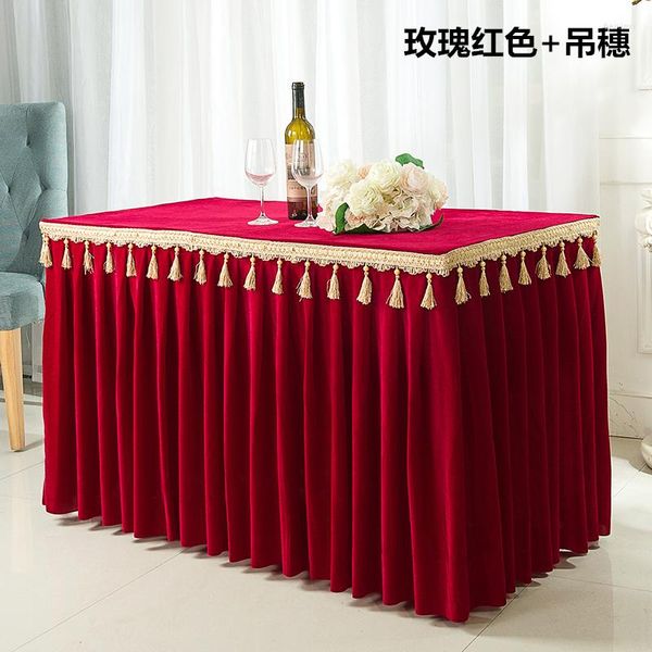 Tala de toalha de mesa Veludo toalha retangular Salia Metting Soft Fabric rodando para decoração de capa