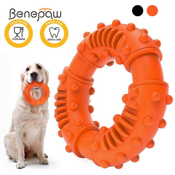 Brinquedos benepaw forte borracha mastigar brinquedo para cães dentes limpeza não tóxico indestrutível filhote de cachorro brinquedos para pequenos médios grandes cães pet play