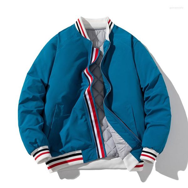 Jackets masculinos Jaqueta de beisebol de streetwear de inverno Homens mulheres cor de cor sólida