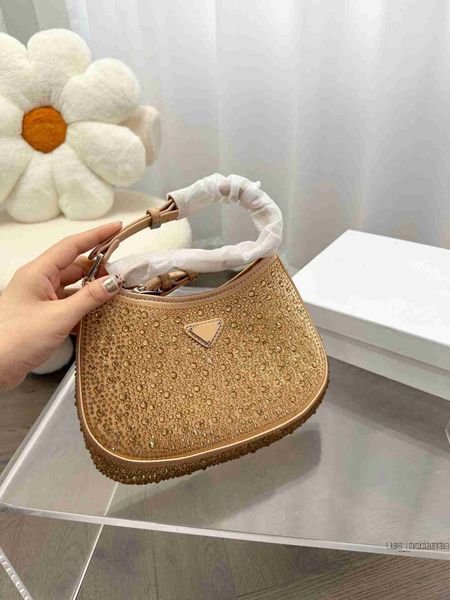 Lüks Tasarımcı Çantaları Yeni P Kadınlar Rhinestone koltuk altı elmaslarla dolu Hobo koltuk altı çantaları çok yönlü çapraz gövde ve omuz çantaları