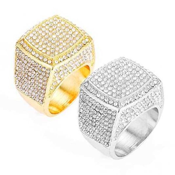 Наиболее продаваемые ручной работы Big Bling Hip Hop Iced Out Luxury Relace Men Ring для помолвки и обручального кольца для экспорта