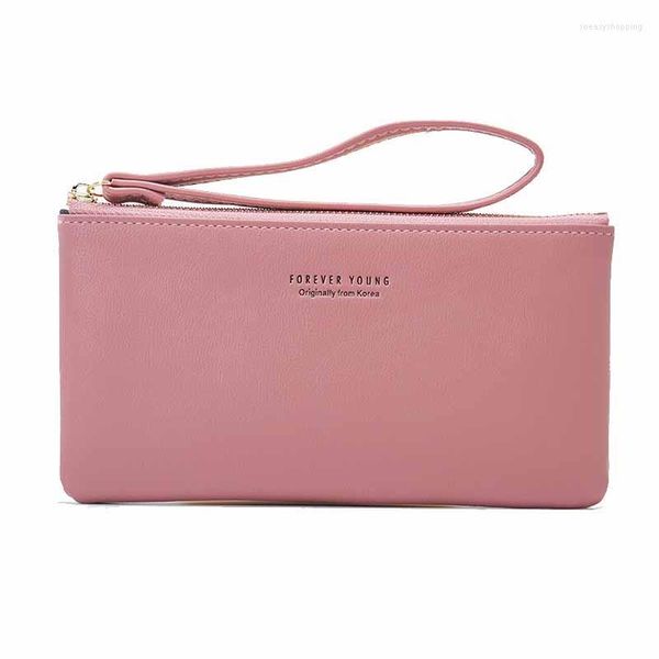 Carteiras Mulheres Mulheres Longa bolsa de cartas de estilo feminino bolsa de moeda de grande capacidade zíper bolsa carteira de luxo para telefone feminino