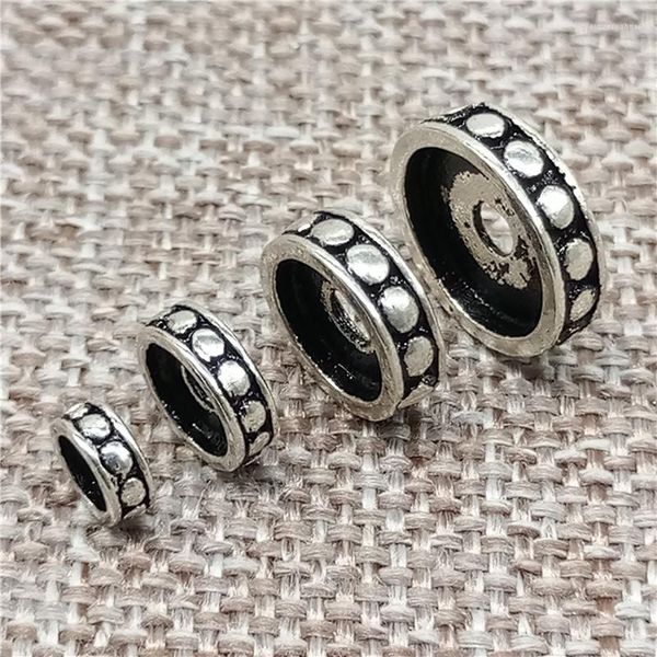 Perlen 10 Stück 925 Sterling Silber Runde Reifen Spacer Perle 5mm 7mm 9mm 11mm Für Armband Halskette