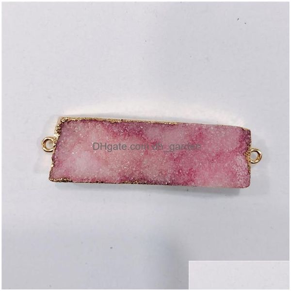 Collane Con Ciondolo Geometrico Naturale Rec Cristallo Geode Connettore Agate Druzy Pendenti Gemma Collana Gioielli 15 45Mm Goccia Dhgarden Dhxpl