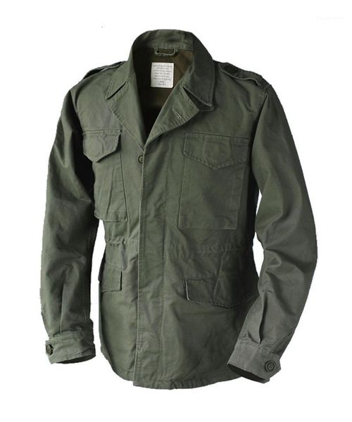 Casacos de trincheira masculina Reprodução do Exército dos EUA M-43 Campo Campo Vintage Uniforme Militar M65